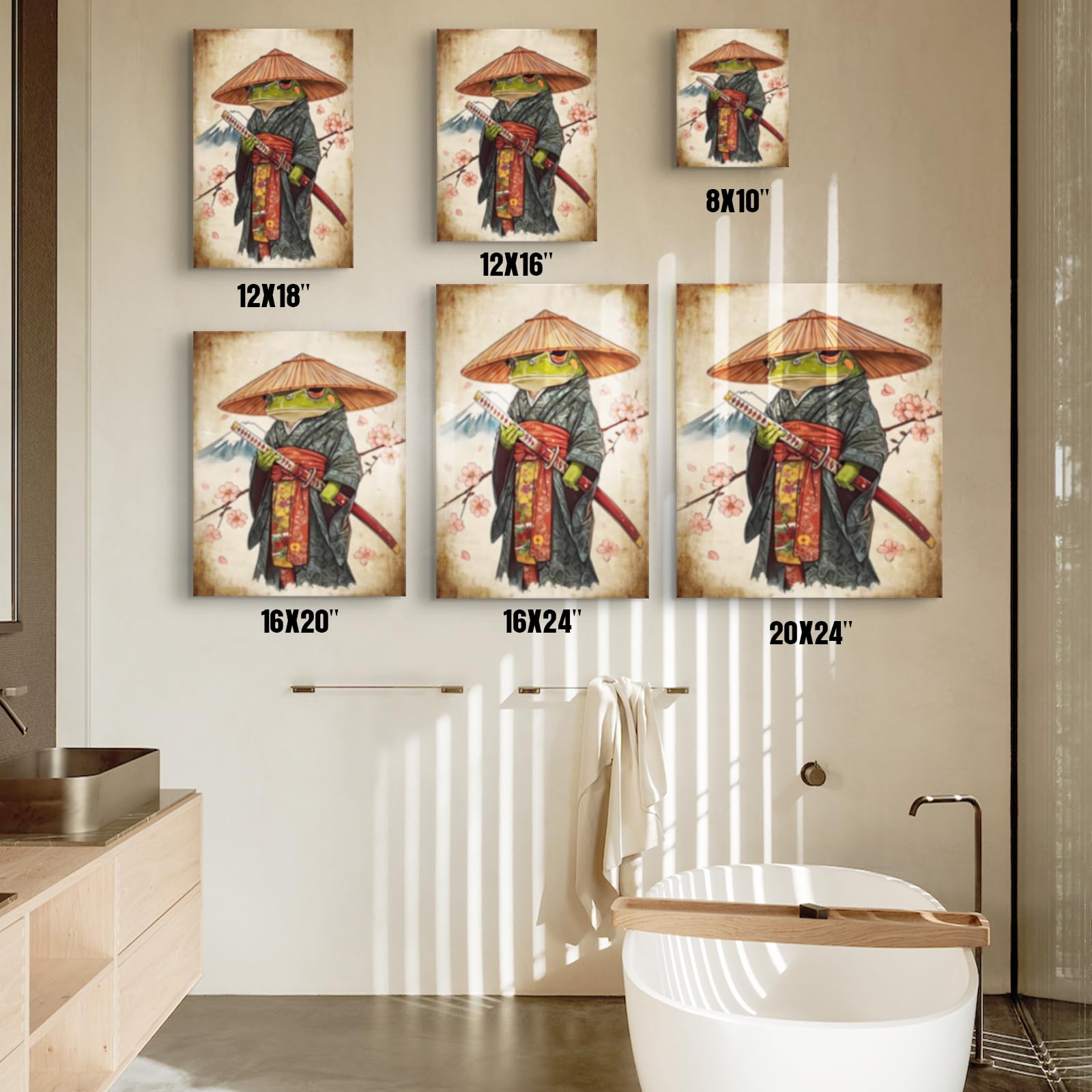 Amazon.com: Vintage Frog Wall Art，Cute Funny Japanese Samurai